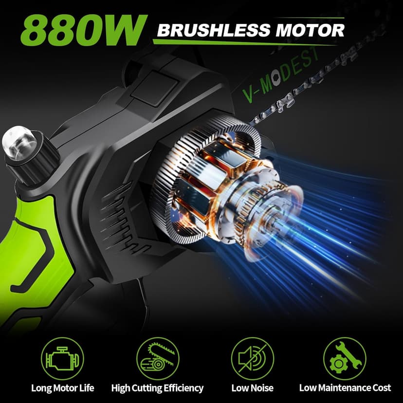 4-in-1 Pole Saw & Electric Pruning Shears, 8 Inch Pole Saws for Tree Trimming, Cordless Pruning Shears with 15ft Max Extension Pole, 2 * 4.0Ah Battery Powered Pole Saw Pole Pruner for Garden