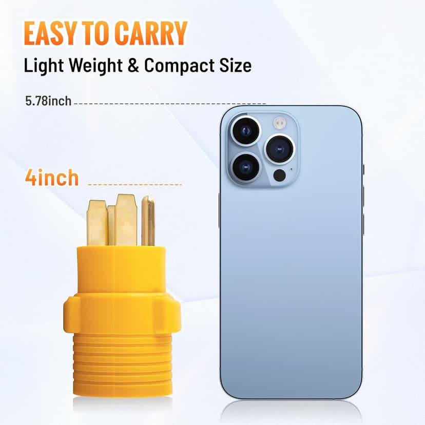 MECMO Nema 14-50P to 6-50R Welder Compact Adapter Cord, 50 Amp 4 Prong RV Generator Male Plug to 3 Prong Welder Outlet for Welder Welding Generator, Heavy Duty 14-50 Male to 6-50 Female Power Adapter