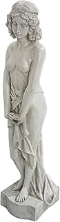 Design Toscano Harmonia Greek Woman Patroness of Harmony Indoor/Outdoor Garden Statue, 34 inches tall, Cast Stone Resin, Antique Stone Finish