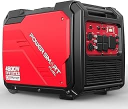 PowerSmart 4800-Watt Portable Inverter Generator with Wheels Handle Kit, CO Sensor, Quiet, RV-Ready, HB5046C