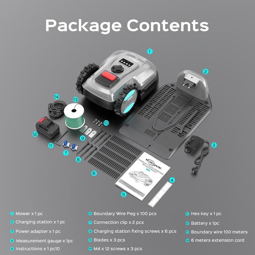 App-Controlled Robotic Mower – Auto-Charging, Adjustable Height, for Lawns up to 4300 sq.ft