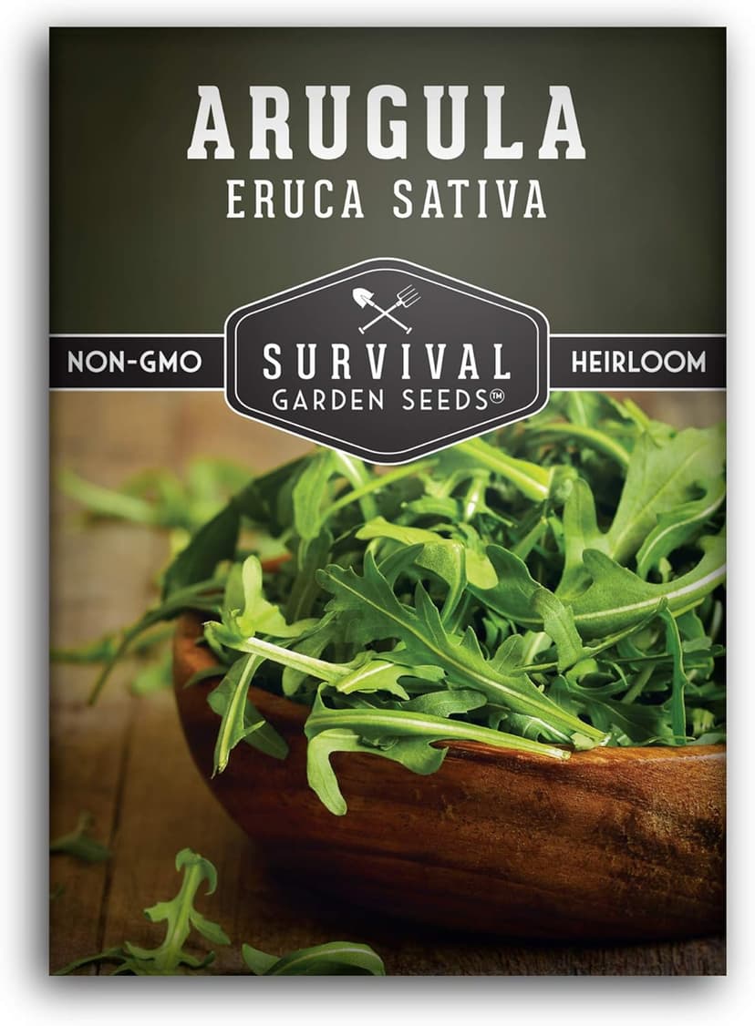 Survival Garden Seeds - Arugula Seeds for Planting - 1 Pack with Instructions to Grow Garden Rocket Green Leafy Vegetables in Your Home Vegetable Garden - Non-GMO Heirloom