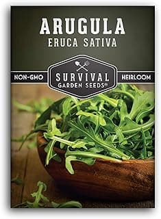 Survival Garden Seeds - Arugula Seeds for Planting - 1 Pack with Instructions to Grow Garden Rocket Green Leafy Vegetables in Your Home Vegetable Garden - Non-GMO Heirloom
