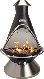 Cuisinart Chimenea Propane Fire Pit, 40,000 BTU Coated Steel Outdoor Propane Heater with Lava Rocks and Directional Heat, Adjustable Fire Pit with Safety Shutoff for Patios and More