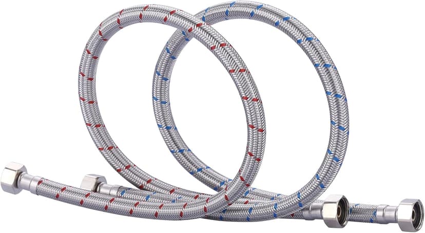 60 Inch Length Faucet Hose 1/2” to 1/2”, ARCORA Braided Stainless Steel cUPC Supply Lines 1/2 Inch FIP x 1/2 Inch FIP Sink Hose Attachment for Faucet 1 Pair