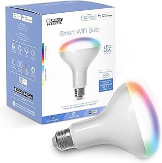 Feit Electric BR30 Smart Flood Light Bulb,2.4GHz WiFi Color Changing and Dimmable, No Hub, Works with Alexa or Google Assistant, BR30/RGBW/CA/AG, 65W, Multi-Color (RGBW), 1 Count (Pack of 1)