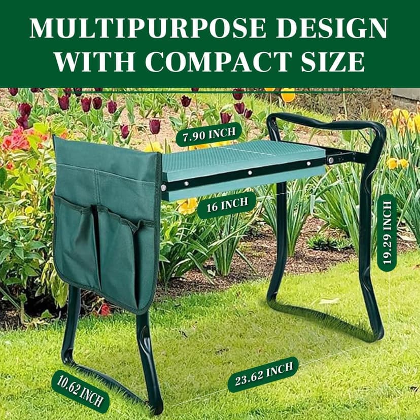 Garden Kneeler and Seat, Foldable Garden Stool Heavy Duty Gardening Bench for Kneeling and Sitting to Prevent Knee & Back Pain, Gardening Gifts for Women, Grandparents, Seniors, Mom & Dad