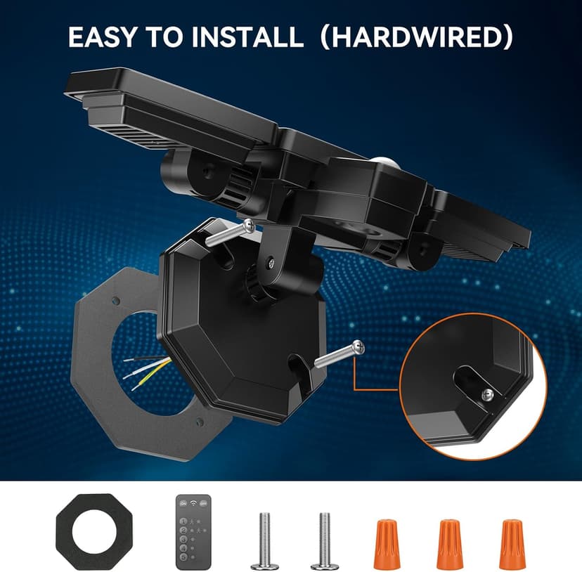 65W LED Security Lights Motion Flood Sensor Lights Outdoor, 6500LM, IP65 Waterproof, 6500K Flood Light Outdoor Motion Detector with Adjustable 3 Head Detected Flood for Entryway Garage, Yard, Porch