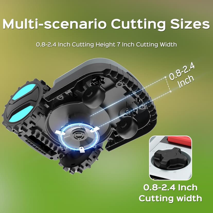 Robotic Lawn Mower – App-Controlled, Self-Charging Automatic Mower with Custom Cutting Height, Weather Sensor & Obstacle Detection – Ideal for Lawns up to 4300 sq.ft