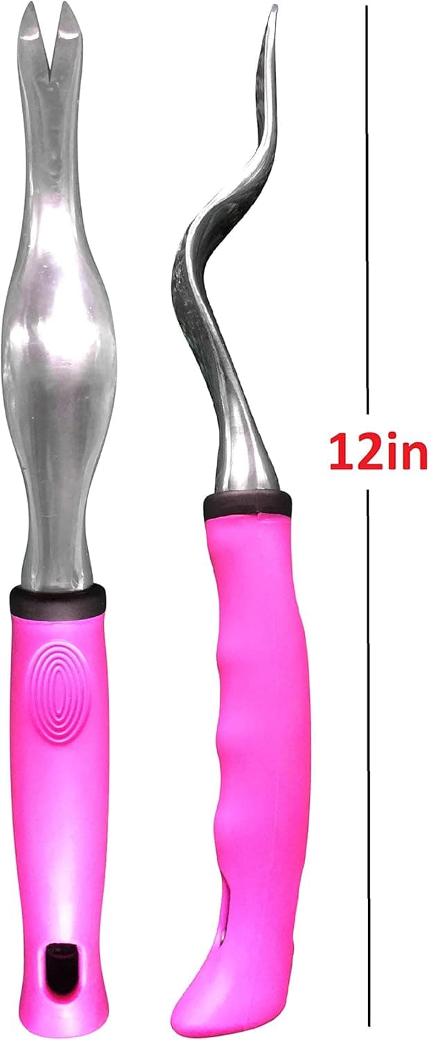 GARDEN GURU Pink Hand Weeder Tool with Ergonomic Handle - Weed Puller for Planting, Weeding, Flower and Vegetable Care in Lawn Garden Yard | Rust Resistant