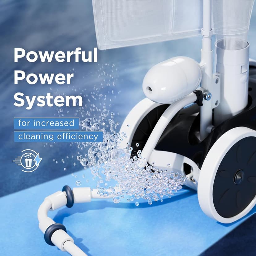 MAKHOON Upgrade Pool Pressure Side Sweeper: Professional Solution for Cleaning Your Swimming Pool (Four Wheels are Better Than Three)