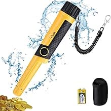 SAKOBS Metal Detector Pinpointer Wand: 5" Detection Depth, IP68 Fully Waterproof, Up to 66 Feet Underwater, 360°Detection Handheld Pin Pointer, 3 Modes (Buzzer, Vibration,Sound) for Adults & Kids