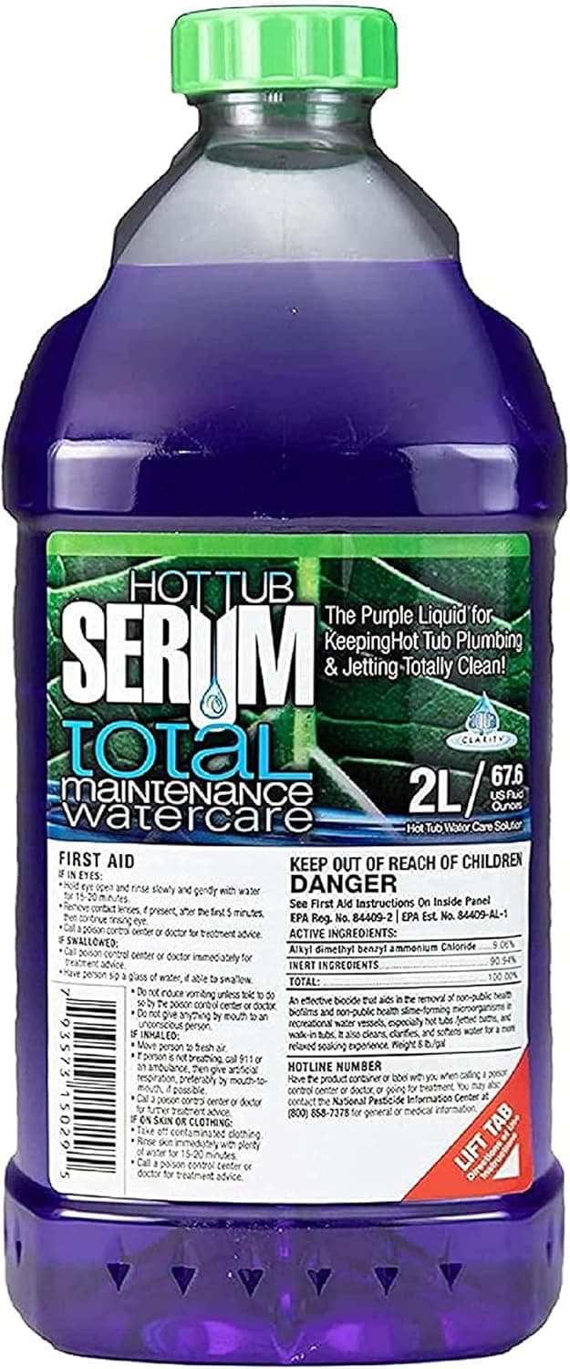 A Weekly Maintenance Hot Tub Cleaner/Clarifier/Conditioner/Softener All-in-One 2 Liter (24 Weekly doses), Inflatable Hot Tub Chemicals for Complete Hot Tub Treatment