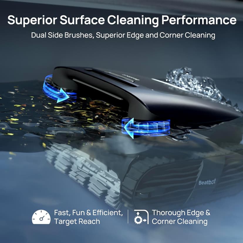 Beatbot AquaSense 2 Ultra Cordless Pool Vacuum Robot for Complex Pools, Pool Mapping with AI Camera, 5-in-1 Cleaning, Smart Surface Parking, Water Surface Cleaning, Water Clarification – Midnight Blue
