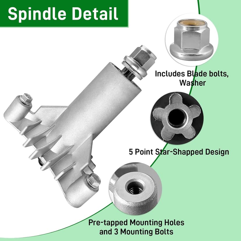 130794 Spindle Compatible with Craftsman LT1000 LT2000 DYT4000 42" Deck Tractor, HU, Poulan Pro Riding Mower, Replace 532128285 532130794 532133172 2-Pack