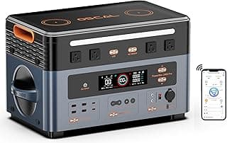 OSCAL 2400W Solar Generator, 1872Wh Solar Power Station with 4 AC Outlets (5000W Peak), 1.45H Full Charging, APP Control Emergency Power Station for Home, Camping & RVs, Battery Backup