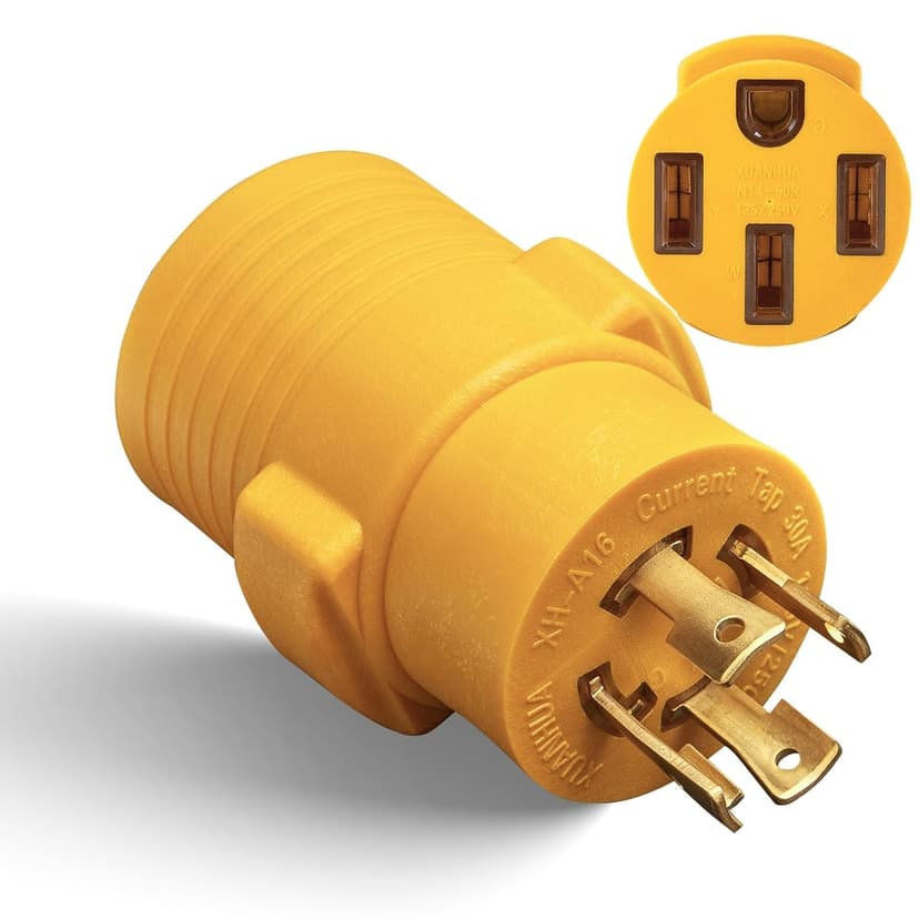 MECMO NEMA L14-30P to 14-50R RV Generator Adapter, 30 Amp to 50 Amp Twist Locking Generator 4 Prong Male Plug to 4 Prong RV Female, Heavy Duty for RV Trailer Camper Generator EV Tesla Level 2 Charging