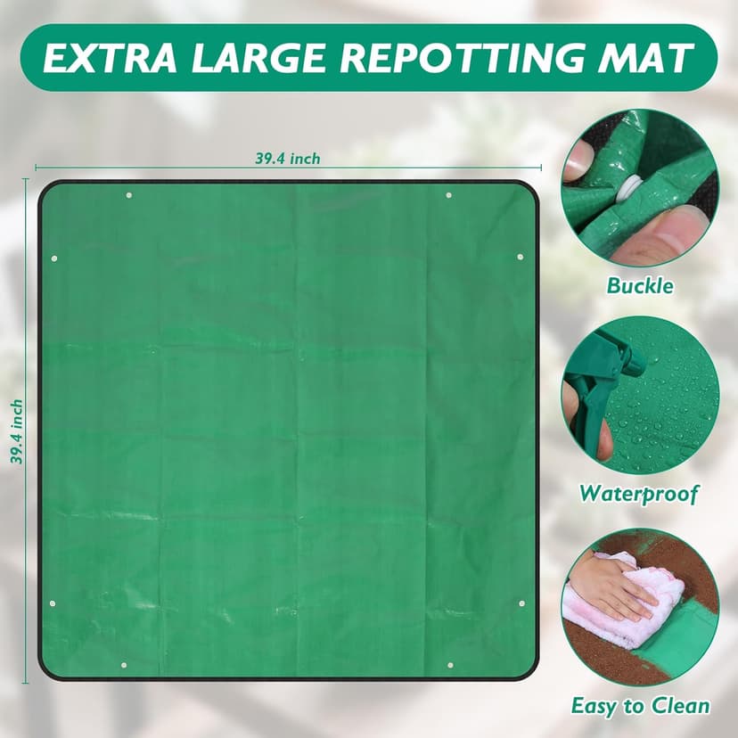 Garden Tool Set 39 Piece, Succulent Set, 9 Piece Heavy-Duty Tool Set, 39.4-inch Gardening mat, Indoor and Outdoor Gardening Tool, Essential Tool Gifts for Men, Women, and Beginners