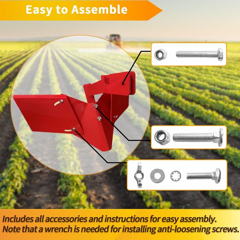 15683 Hiller-Furrower Kit for Rear Tine Tillers, Adjustable Wings, Three Connection Options, Easy Installation, Thickened Materials, Suitable for All Land Types, 2-Year Warranty.