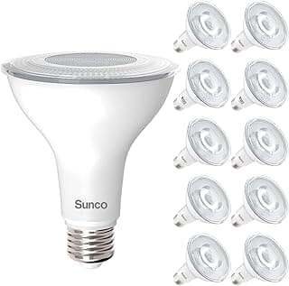 Sunco 10 Pack PAR30 LED Bulbs, Flood Light Outdoor Indoor CRI90, 11W-75W, Dimmable, 2700K Soft White, 850 LM, E26 Base, Wet-Rated, Super Bright, IP65 Waterproof, UL.
