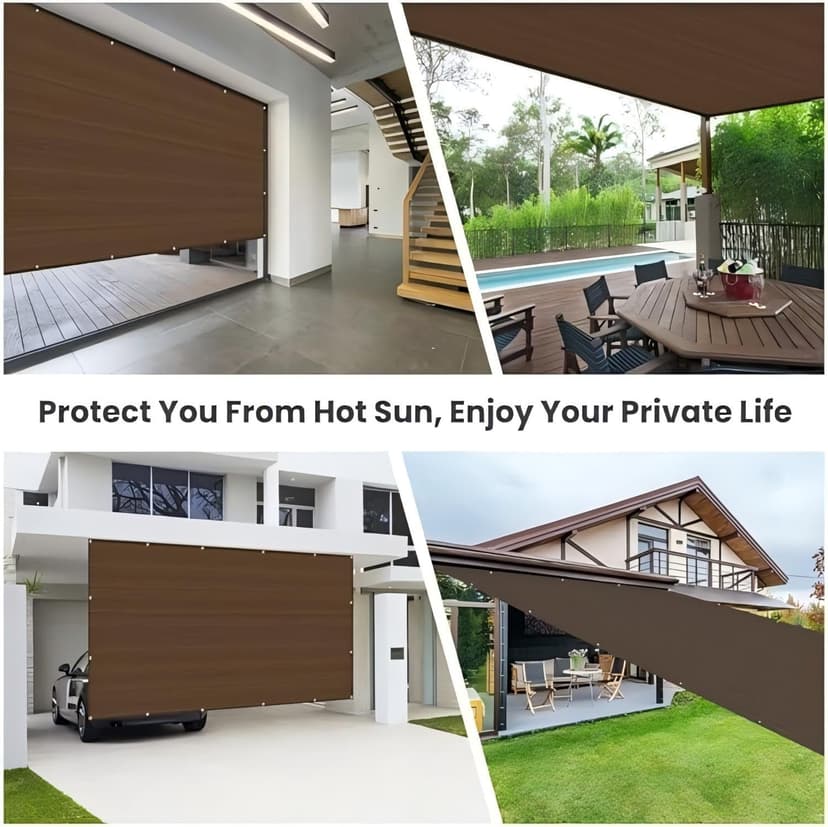 90% Sun Shade Cloth with Grommets, Pergola Shade Cover Canopy, Mesh Tarp Sun Screens for Patio, Outdoor, Garden, Backyard (8' X 10')