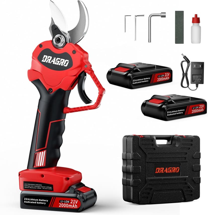 Electric Pruning Shears Professional Cordless Electric Pruning Battery Powered, Tree Branch Pruner with 2 PCS Rechargeable 2 Ah Lithium Battery - 30mm (1.2inch) Cutting Diameter