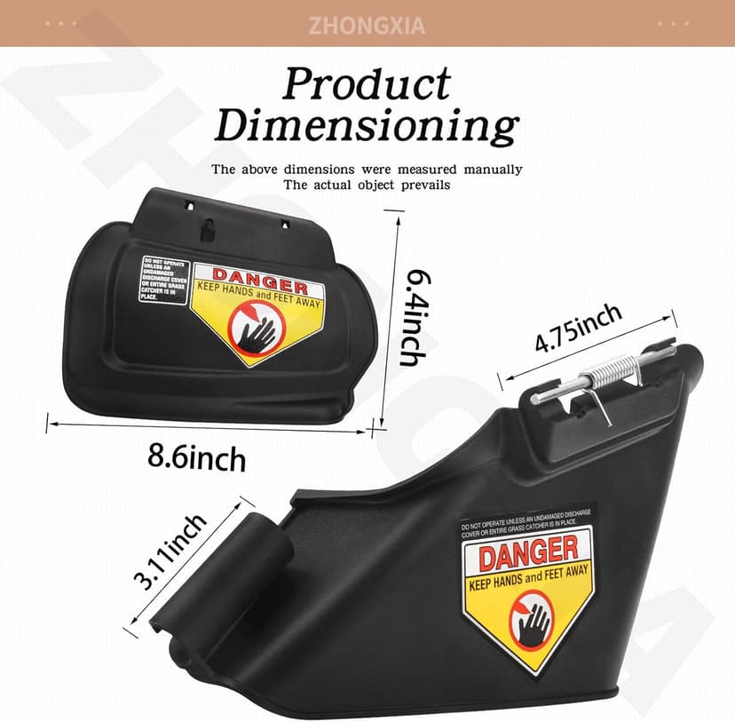 731-07131 Lawn Mower Side Discharge Chute & 987-02516A Hinge Mulch Plug Assy Compatible With MTD, Mu-rray, Cu-b Cad, Ya-rd Machines, Co-lumbia, Cr-aftsman, Hu-skee, T-roy Bilt Hand-Pushed Lawn Mower