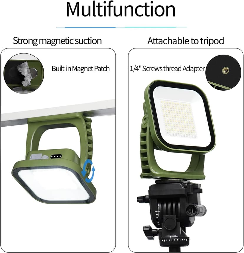 Portable Work Light, 4000LM, IP65 Waterproof Magnetic Work Lights with Stand, 12000mAh PowerBank LED Rechargeable Lights, 1/4” Threaded Port Flood Light for Job Site, Car Repairing