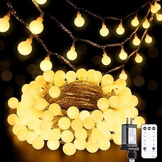 JMEXSUSS 100 LED Connectable Globe String Lights Indoor Bedroom, 33ft Warm White Christmas String Lights Plug in with Remote, 8Mode Hanging Fairy Lights Outdoor for Room Classroom Party Decor