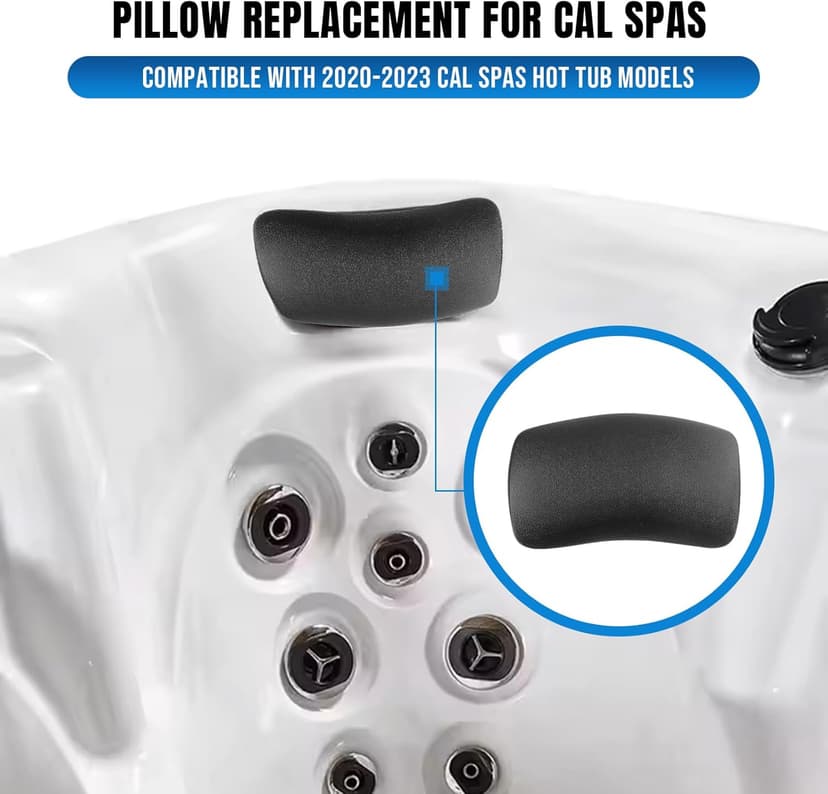 2 Pack Pillow Replacement for Cal Spas Hot Tub, Fits 2020-2023 Models, Head Rests, Black