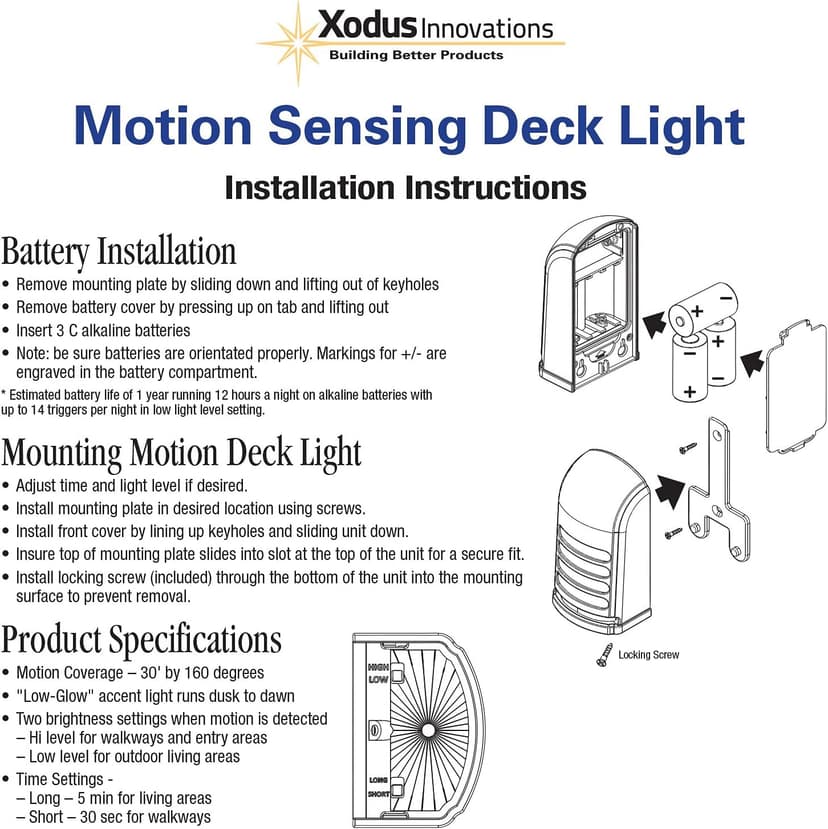 BL776 Battery Operated Motion Activated LED Deck and Stair Light, Outdoor or Indoor Use, Weather Resistant Pack of 2…