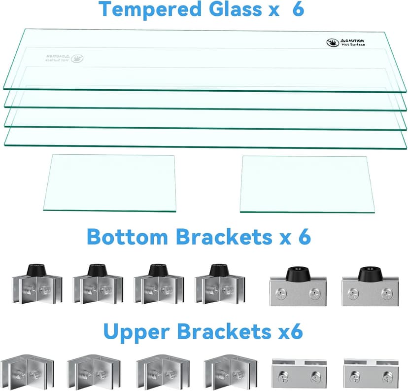 Skyflame Fire Pit Table Glass Wind Guard - 54" x 12", Thick Linear Heat-Resistant Tempered Glass Flame Shields with Hard Aluminum Corner Brackets and Rubber Feet for Propane, Gas, Outdoor