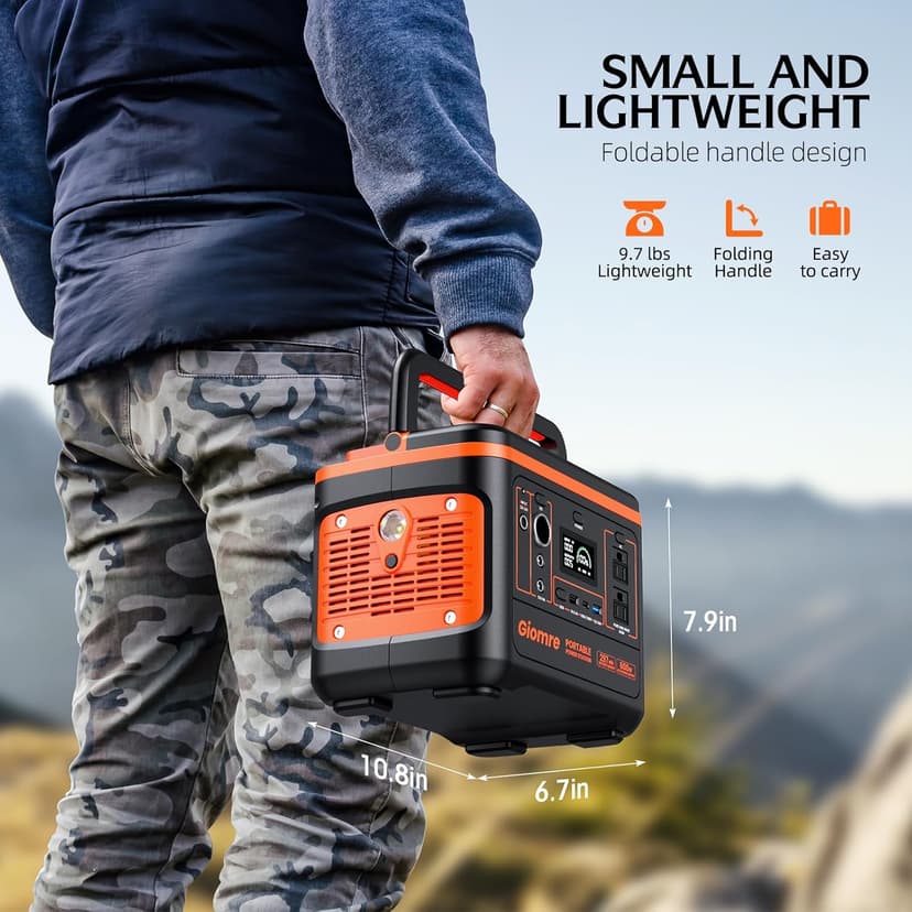 Portable Power Station, 297Wh Backup Lithium Battery Generator with 600W AC Output and 100W Fast Charging, Solar Generator for Outdoors Camping, Travel Emergency, Home Blackout
