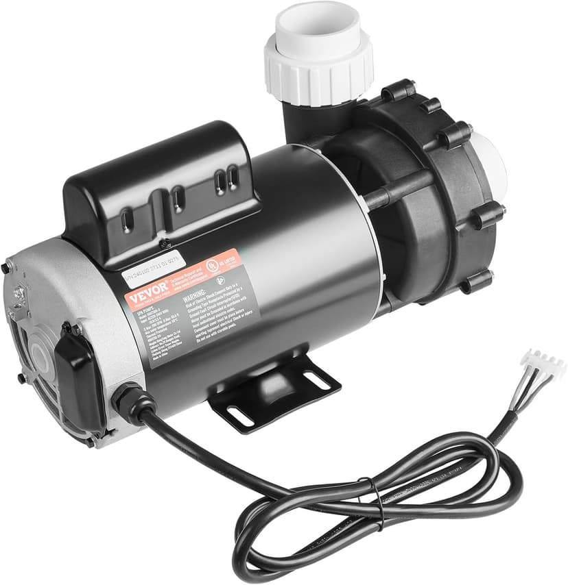 VEVOR 2 Speed SPA Pump, 56-Frame, AC 220-240V Hot Tub SPA Pump, 4HP/210GPM/65.61ft High Speed or 0.7HP/103GPM/16.07ft Low Speed, 2" Port 90° Rotational Interface for Hot Tub, Tested to UL Standards