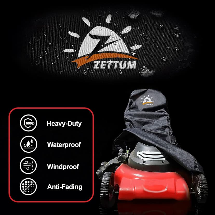 Push Lawn Mower Cover - Walk Behind Lawn Mower Covers Waterproof Heavy Duty, 600D Outdoor Push Mower Cover Universal with Storage Bag for Greenworks, EGO, Craftsman, Husqvarna, Honda and More
