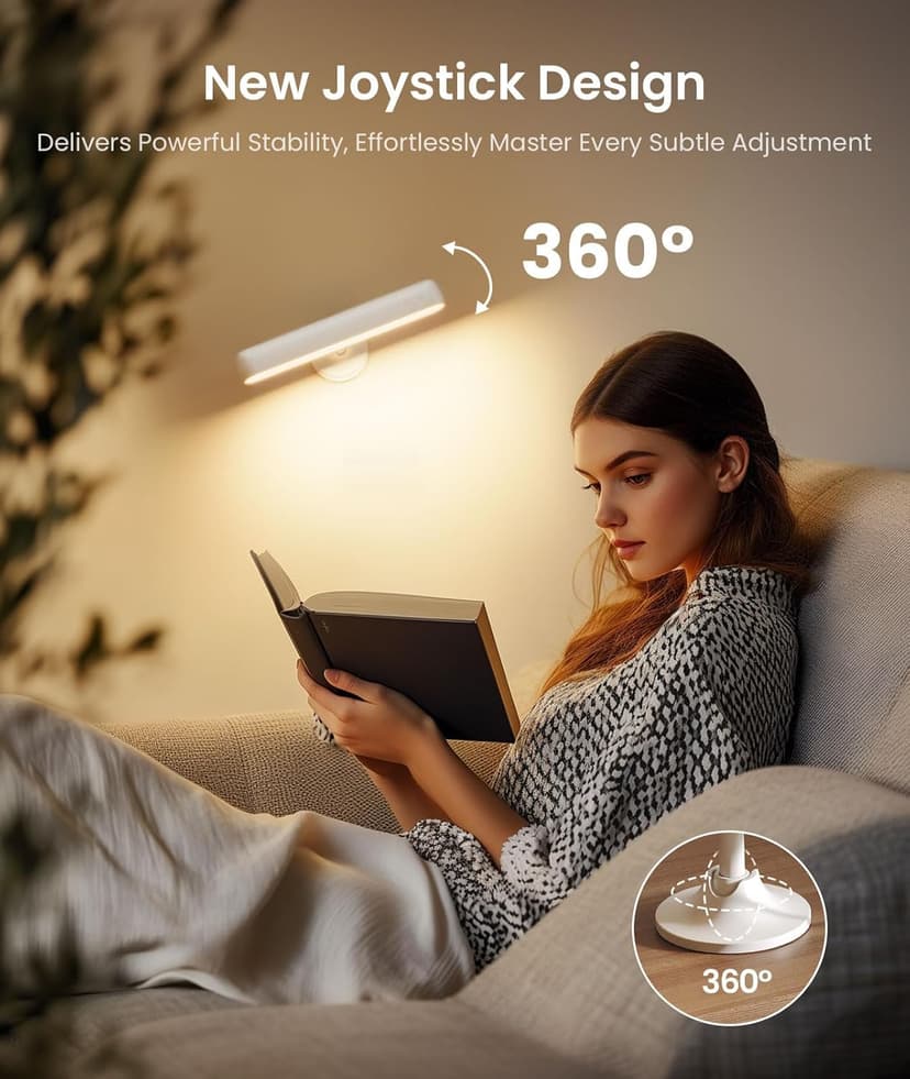 Wall Sconce with 7500mAh Rechargeable Battery LED Wall Light for Bedroom with Remote Control, 3 Colors Wireless Wall Lamp 360° Rotate Dimmable Brightness with 15 RGB Colors,White,1Pack