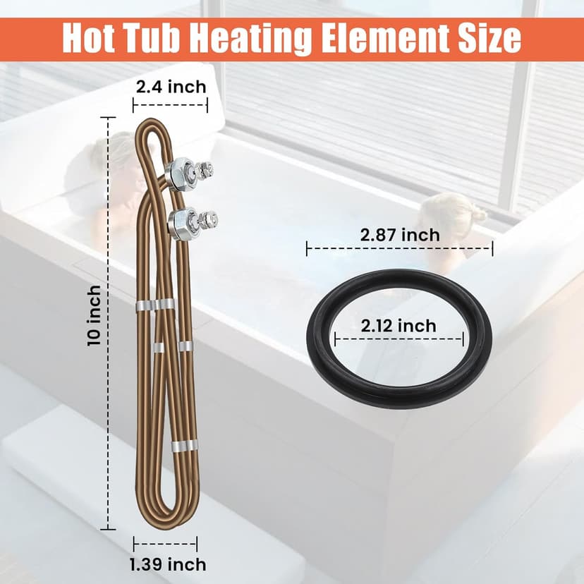 5.5kw 240v Titanium Hot Tub Heater Element for Balboa Spa Heater Element, Replacement Flo-Thru Universal Hot Tub Heater Element, Also for Spa Electric Heater Element Replacement (5.5kw)