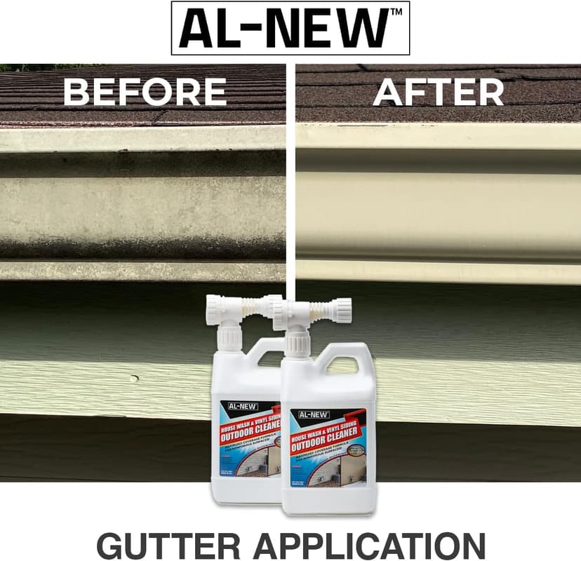 AL-NEW Outdoor Cleaner | Versatile Outdoor Cleaner 64oz Hose End Sprayer (Pack of 2) (House Wash & Vinyl Siding Outdoor Cleaner)