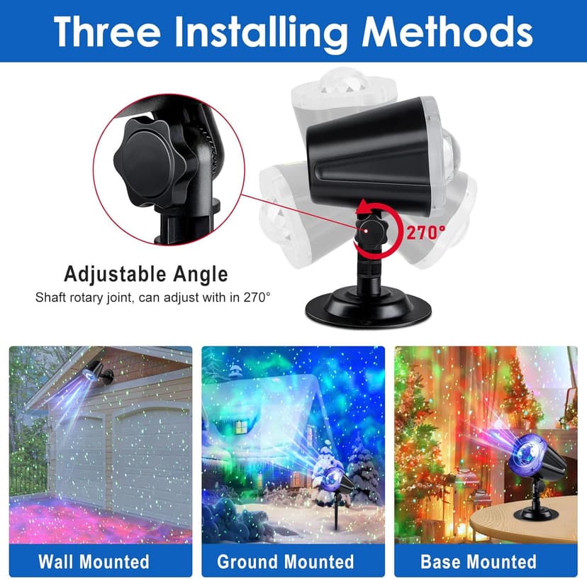 Laser Wave Projector Outdoor, Starry Sky & RGBW Ocean Wave Light Show with Remote Control, Waterproof IP65, Holiday Decor for Halloween, Christmas, Party, Garden, Yard