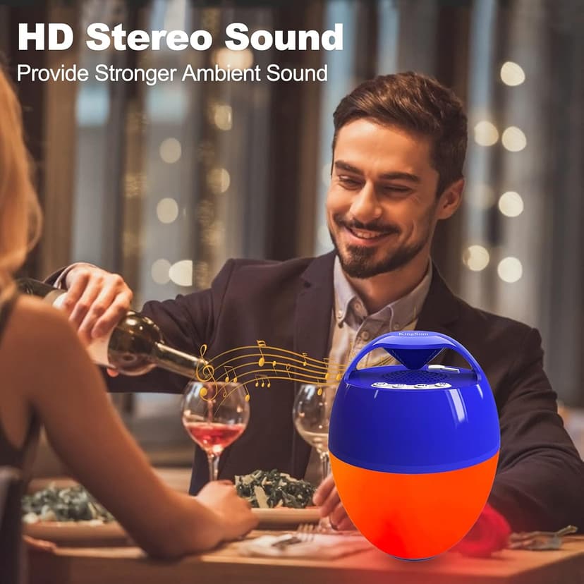 Bluetooth Pool & Hot Tub Speaker with Colorful Lights & 360 Surround Sound, IP68 Waterproof Floating Speaker, Up to 85ft Bluetooth Range