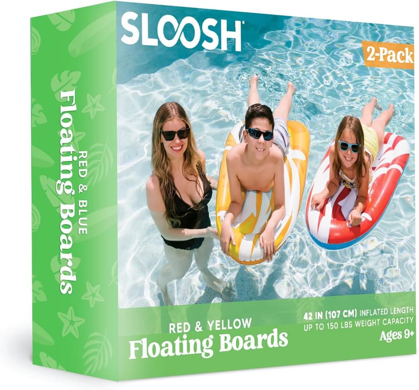 JOYIN 2 Pack Inflatable Body Boards for Water Slides, Body Board for Slip Slide, Swimming Pool Floating Learn to Swim, Summer Water Fun Toy for Kids and Toddlers