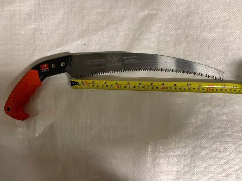 Kanzawa Samurai Ichigeki Pruning Saw 330mm C-330-LH with Ergo Grip (Orange) w/sheath Made in Japan