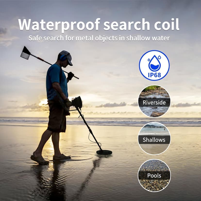 Professional Metal Detector for Adults - 5 Modes, Waterproof, Lightweight for Beach, Forest & Archaeology Exploration