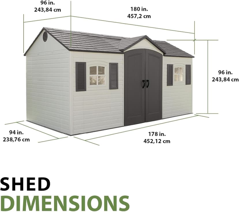Lifetime 6446 Outdoor Storage Shed, 8 x 15 Foot, Desert Sand