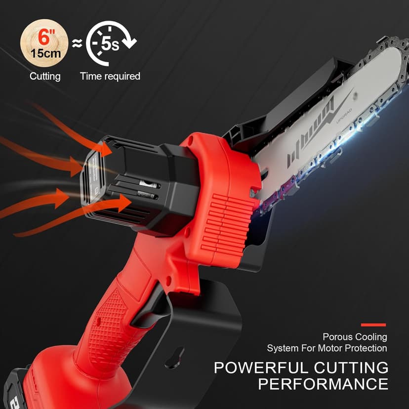 Cordless Pole Saw, 2-in-1 6" Battery Powered Pole Saws for Tree Trimming, 20V 2.0Ah Battery Mini Chainsaw with Pole, 15ft Reach Small Pole Saw for Wood Cutting, Trimming