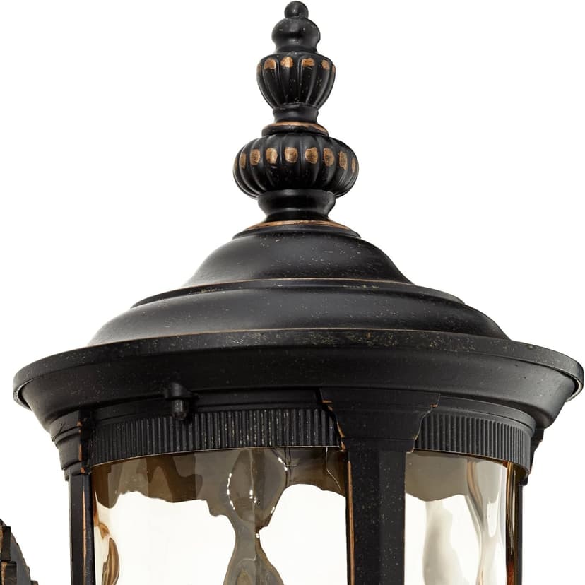 John Timberland Bellagio European Outdoor Wall Light Fixture Sconce Bronze Aluminum 21" Hammered Glass Decor for Exterior House Porch Patio Outside Deck Garage Yard Front Door Garden Home