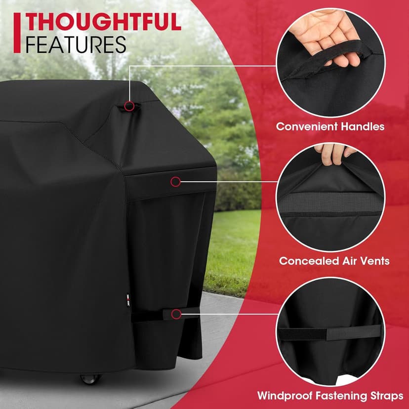 Unicook Grill Cover 55 Inch for Outdoor Grill, Heavy Duty, Waterproof, Fade Resistant, BBQ Cover with Handles/Straps/Air Vents, Compatible with Weber Charbroil Nexgrill Gas BBQs etc