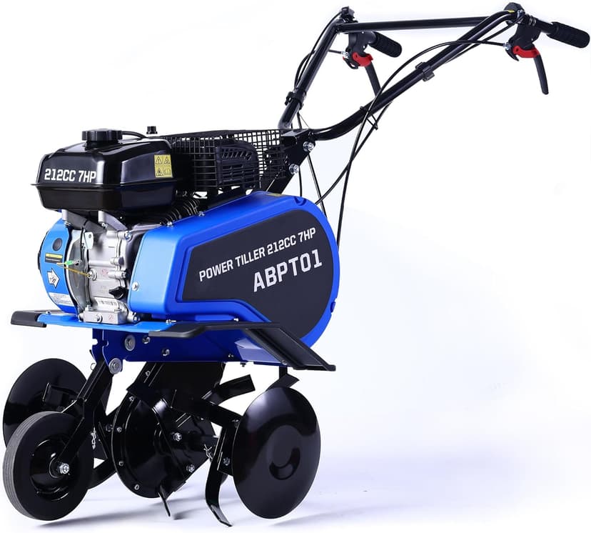 Rear Tine Tiller– 7HP 212CC 4-Cycle Gas Engine, 22" Adjustable Width, Heavy Duty High Carbon Steel Tines, Instant Reverse, Tiller for Gardening, New Ground Breaking & Deep Soil Cultivation