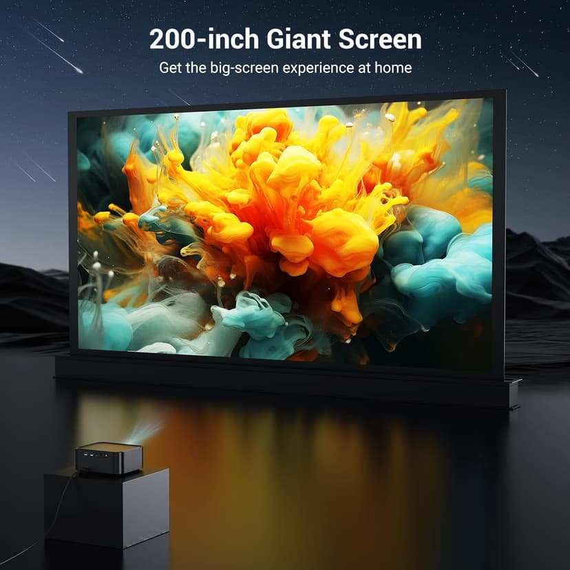 Official Licensed Netflix Smart Projector, HAPPRUN Projector 4K with Wifi and Bluetooth, DoIby Audio, Built-in Apps, Native 1080P 1000ANSI, Electric Focus, Portable Projector for Home Cinema, Bedroom