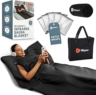 LifePro Infrared Sauna Blanket for Detox & Relaxation – Portable Far Infrared at Home Sauna for Detox, Muscle Tension Release, and Recovery – RejuvaWrap Series with Adjustable Heat Settings